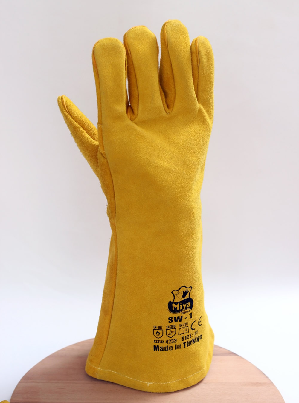 Kaynakçı Deri Eldiven Sarı MİYA